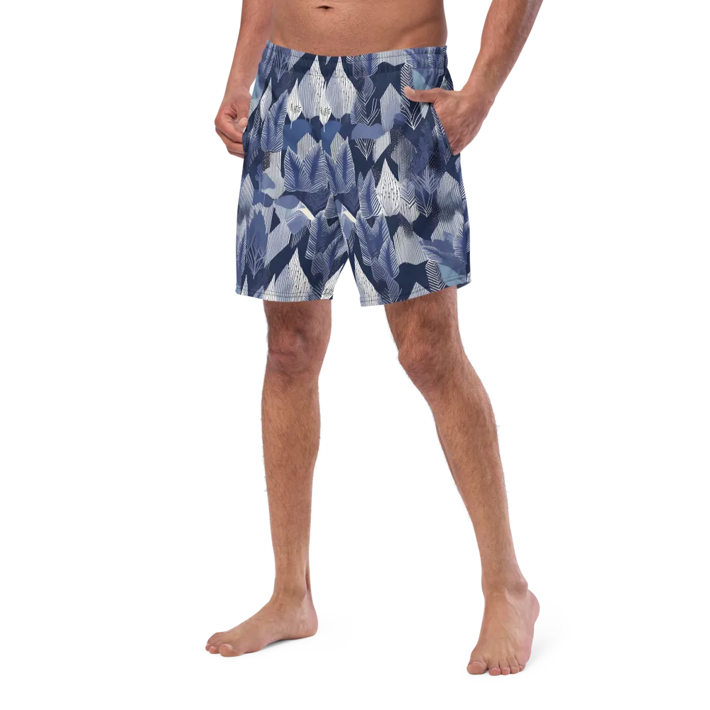 Midnight Frond on Swim Trunks — Left Front