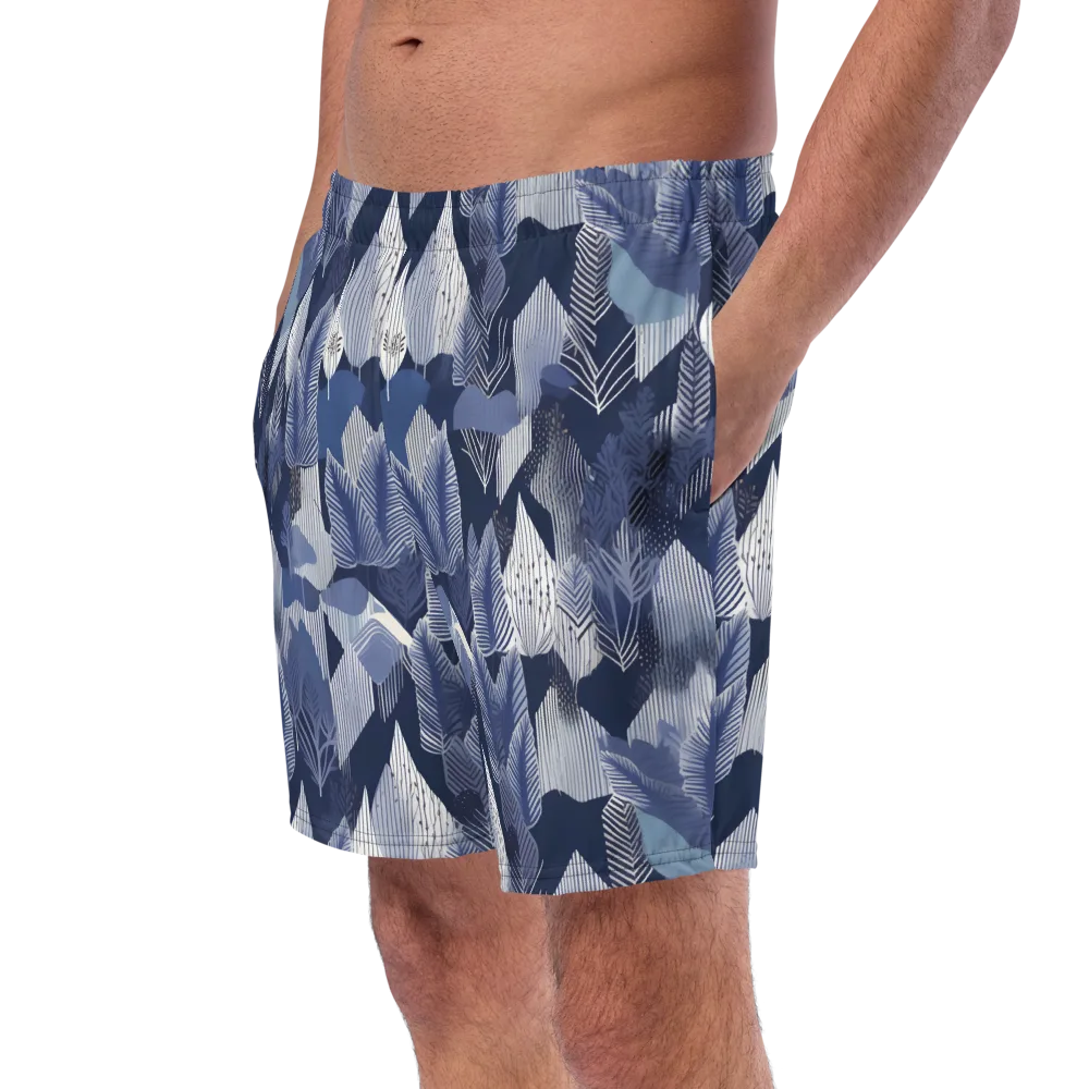 Midnight Frond on Swim Trunks — Left Front
