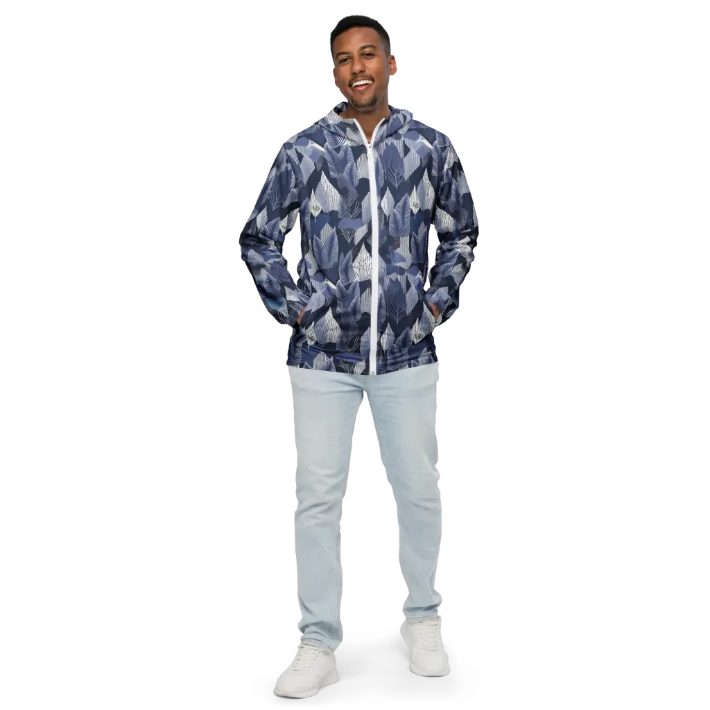 Midnight Frond on Men's Windbreaker — Front