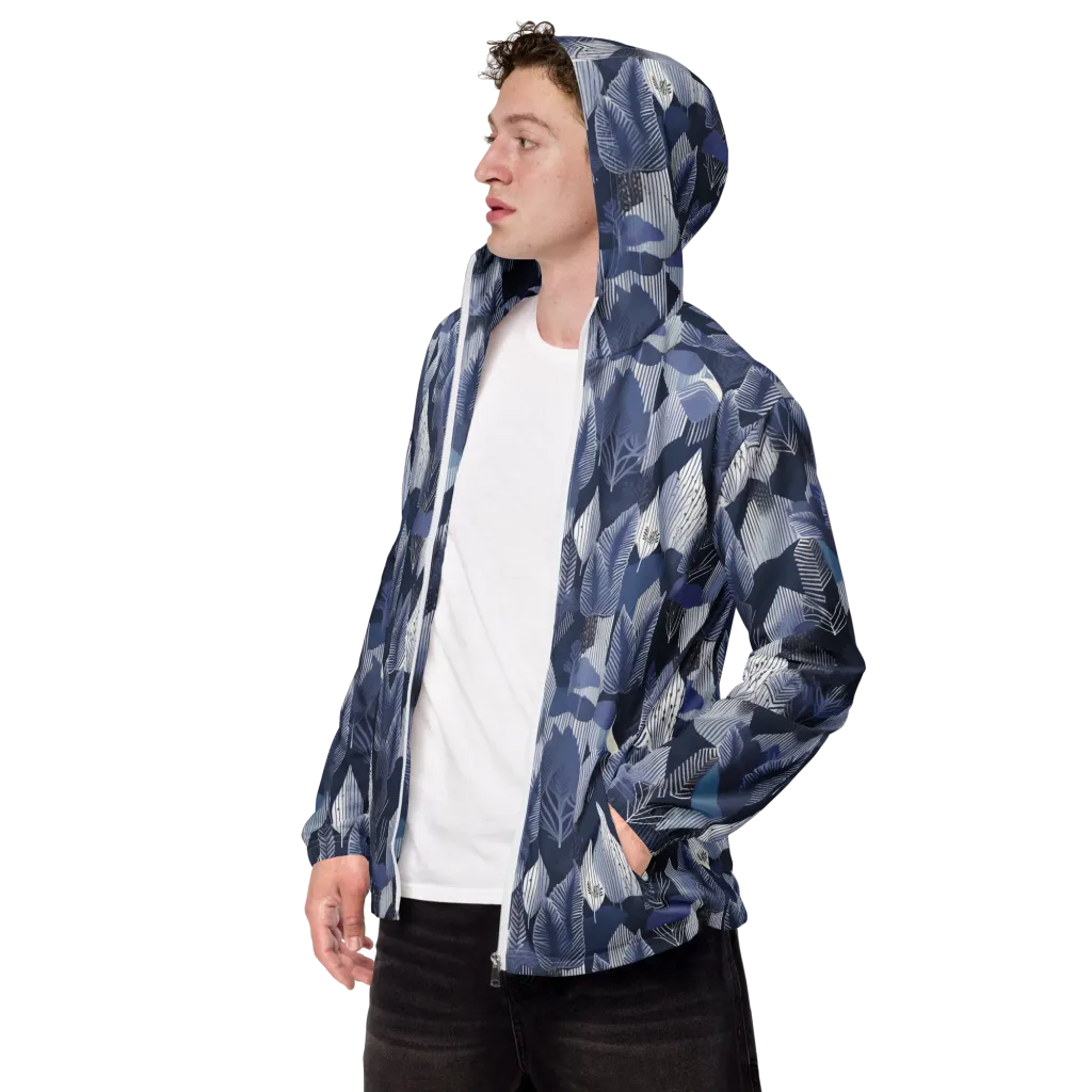 Midnight Frond on Men's Windbreaker — Left Front