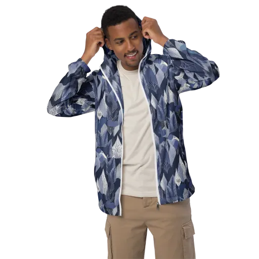 Midnight Frond on a Men's Windbreaker