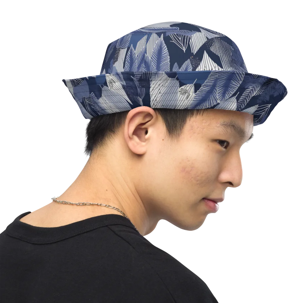 Midnight Frond on Reversible Bucket Hat — Right Outside