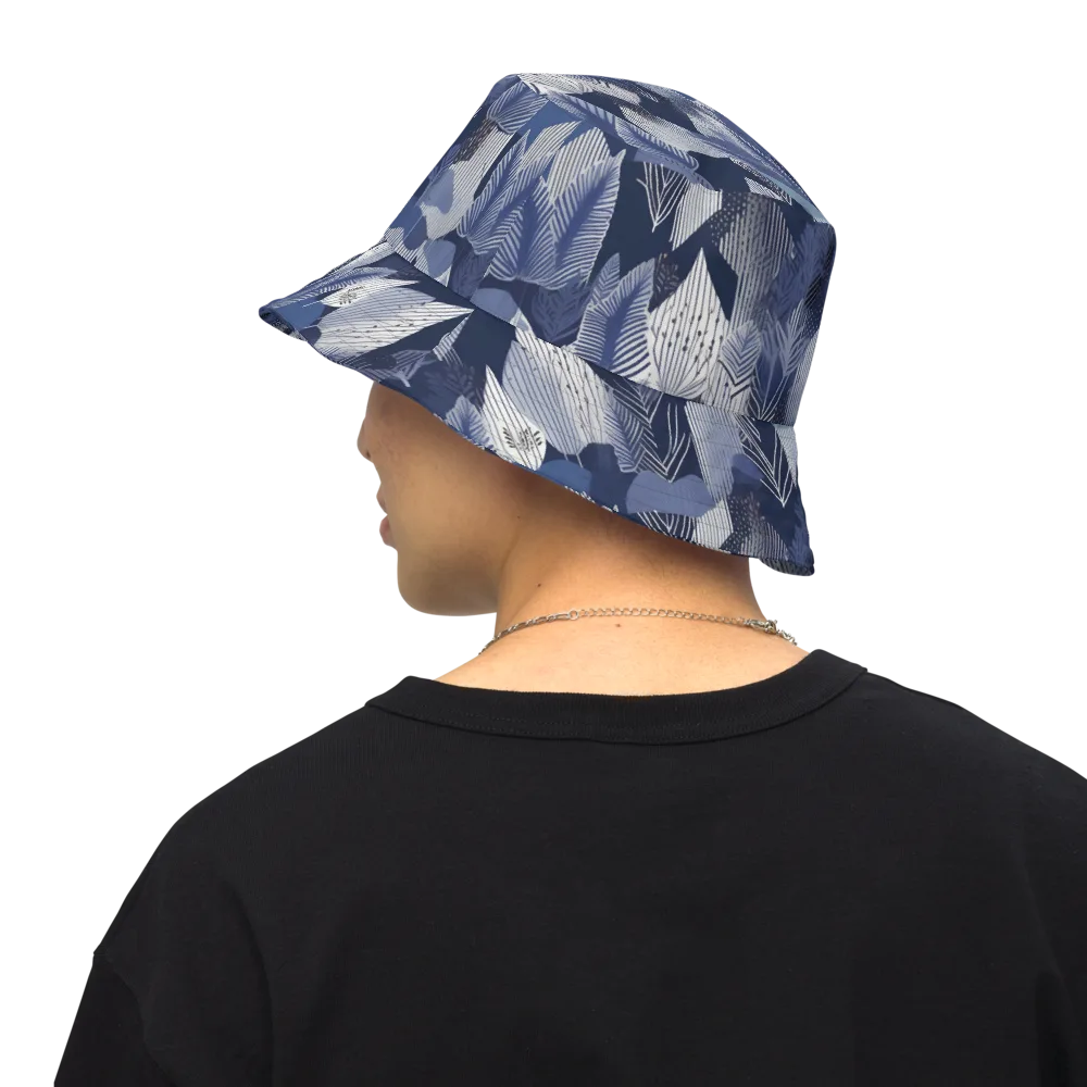 Midnight Frond on Reversible Bucket Hat — Back Inside