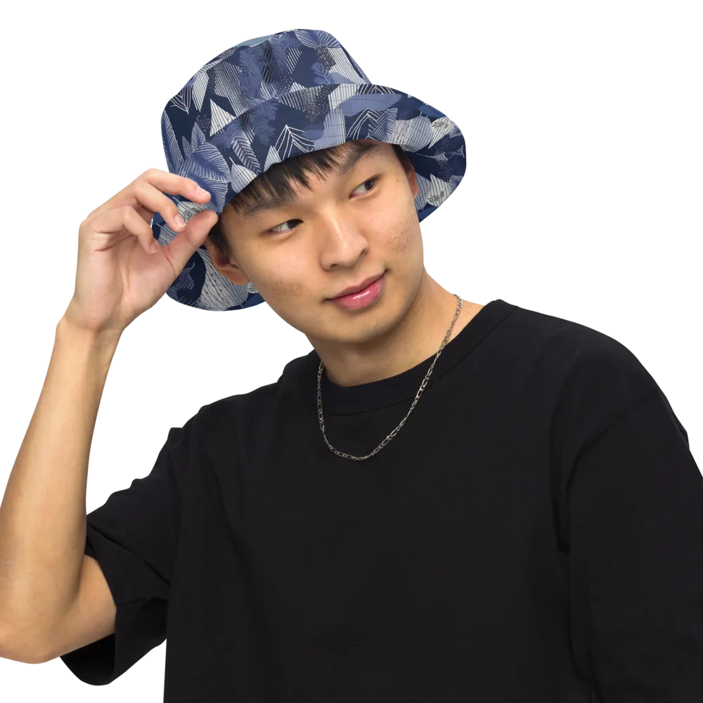 Midnight Frond on Reversible Bucket Hat — Front Inside
