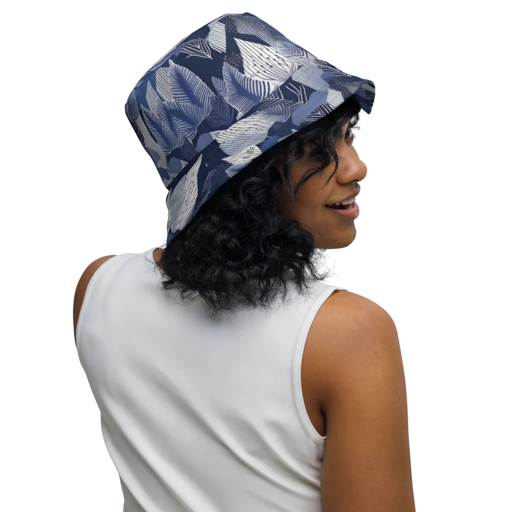 Midnight Frond on Reversible Bucket Hat — Right Outside