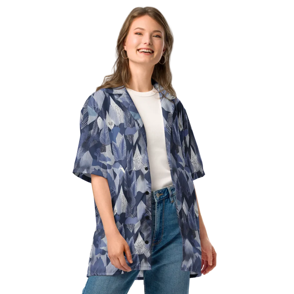 Midnight Frond on Button Shirt — Front