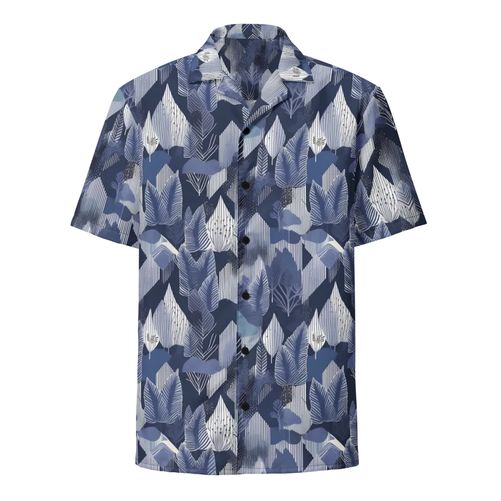 Midnight Frond on Button Shirt — Front
