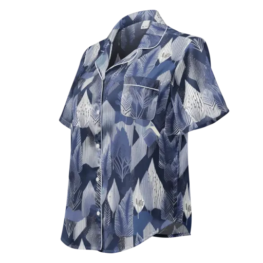 Midnight Frond on a Women's Short Sleeve Pajama Top