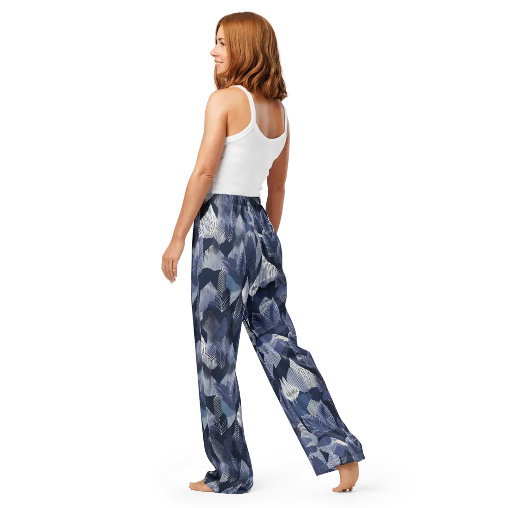 Midnight Frond on Women's Pajama Pants — Back