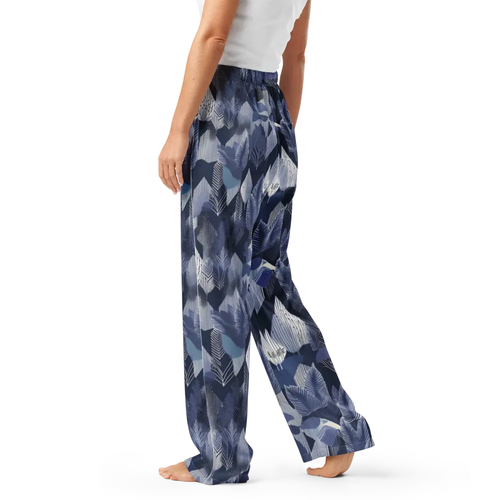 Midnight Frond on Women's Pajama Pants — Left