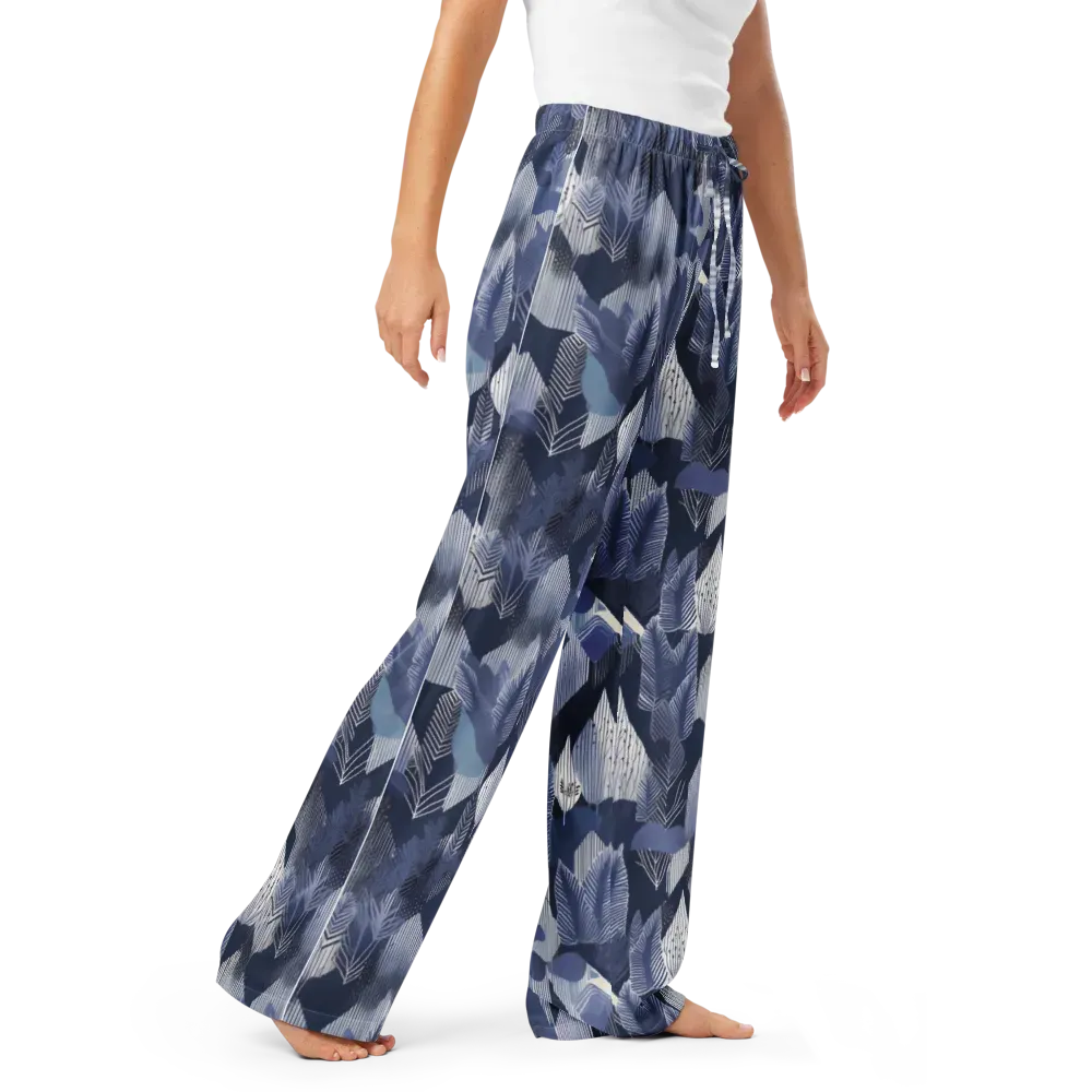 Midnight Frond on Women's Pajama Pants — Right Front