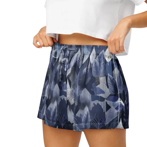Midnight Frond on a Women's Pajama Shorts