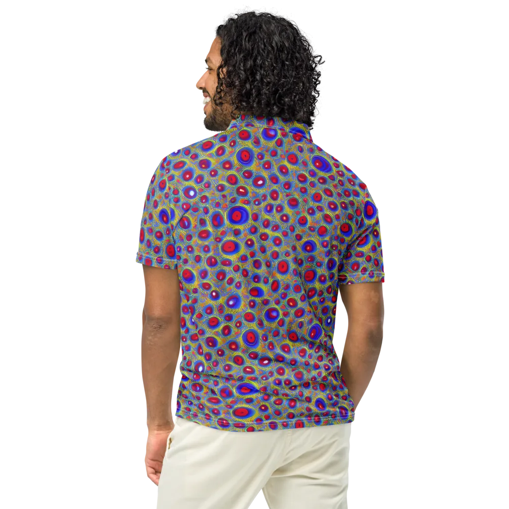 Prismatic Tide on Men's Slim Fit Polo Shirt — Back