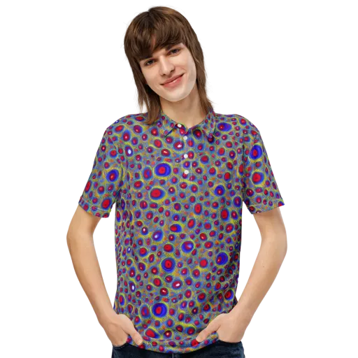 Prismatic Tide on a Men's Slim Fit Polo Shirt