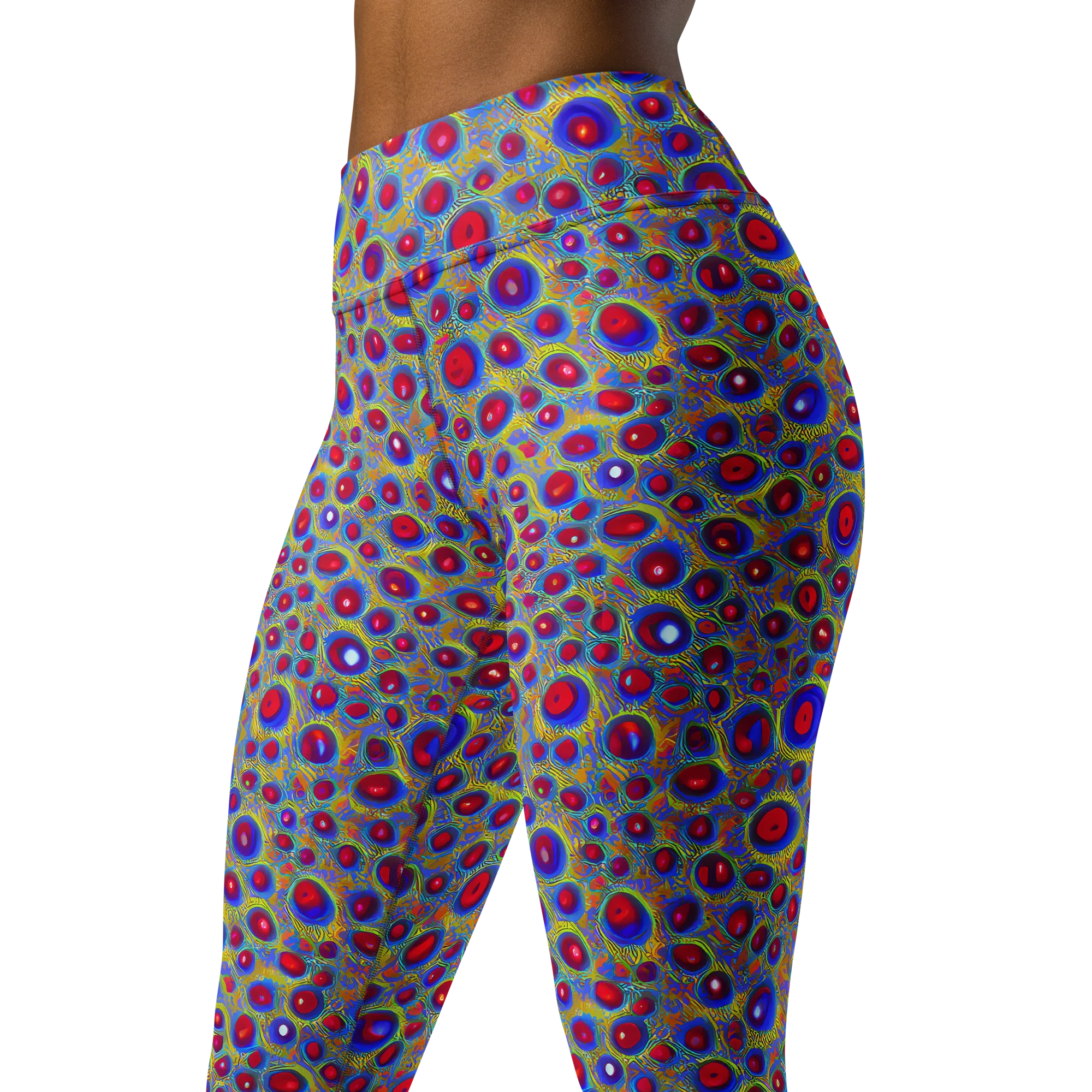 Prismatic Tide on Yoga Leggings — Left Front
