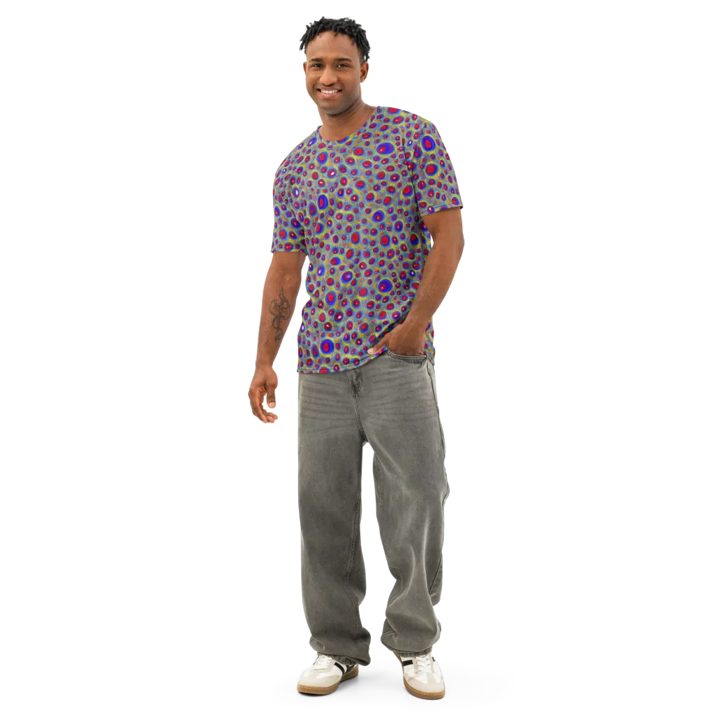 Prismatic Tide on Men's Cotton Crew Neck T-Shirt — Front