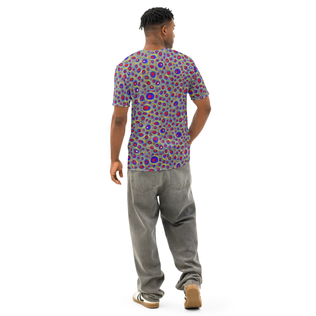Prismatic Tide on Men's Cotton Crew Neck T-Shirt — Back