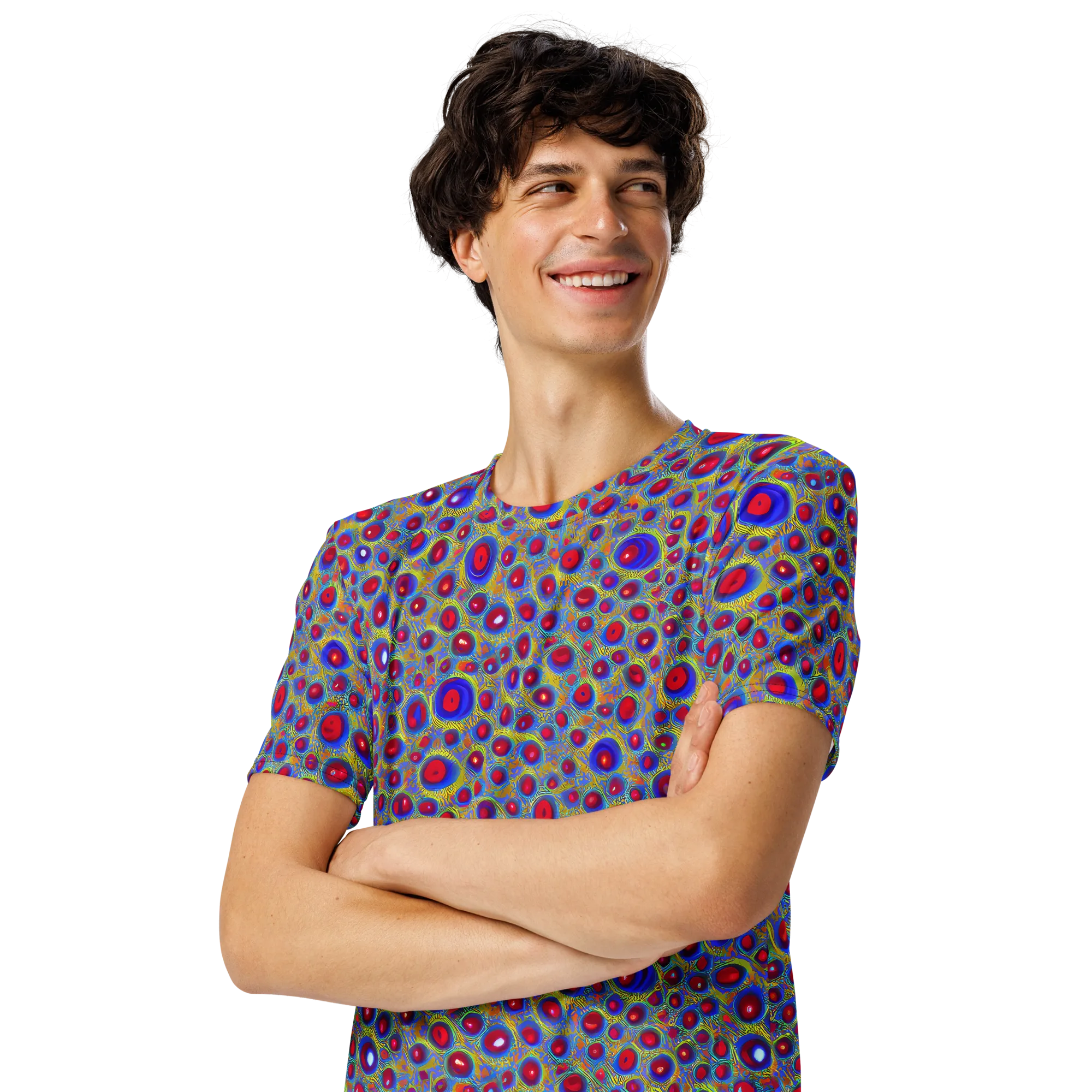 Prismatic Tide on Men's Crew Neck T-Shirt — Left Front