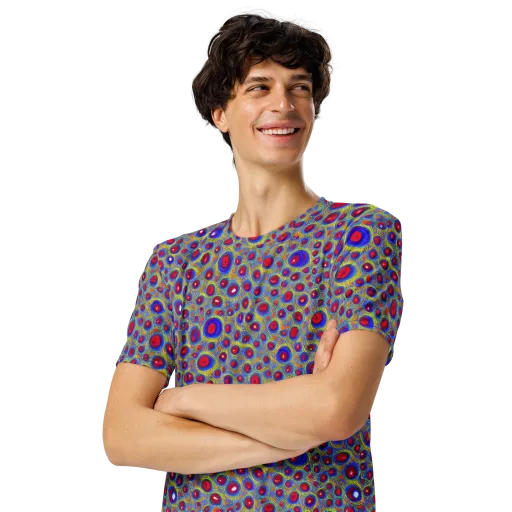 Prismatic Tide on a Men's Crew Neck T-Shirt