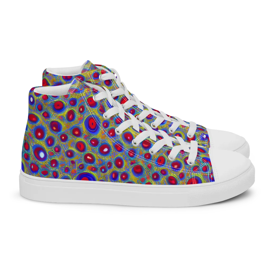 Prismatic Tide on Women's High Top Canvas Shoes — Right