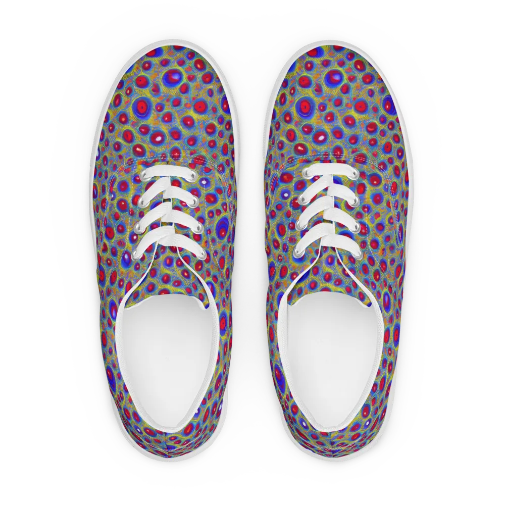 Prismatic Tide on Men's Lace-Up Canvas Shoes — Front