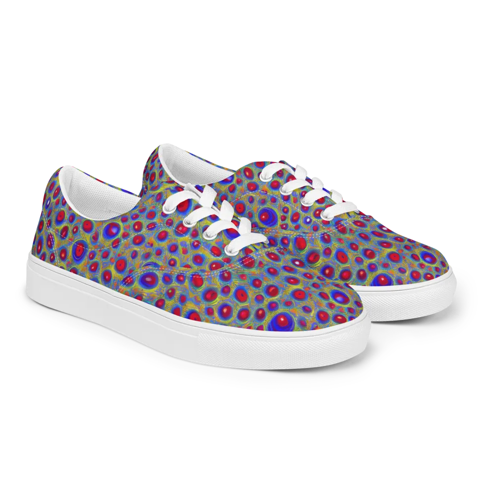 Prismatic Tide on Men's Lace-Up Canvas Shoes — Right Front