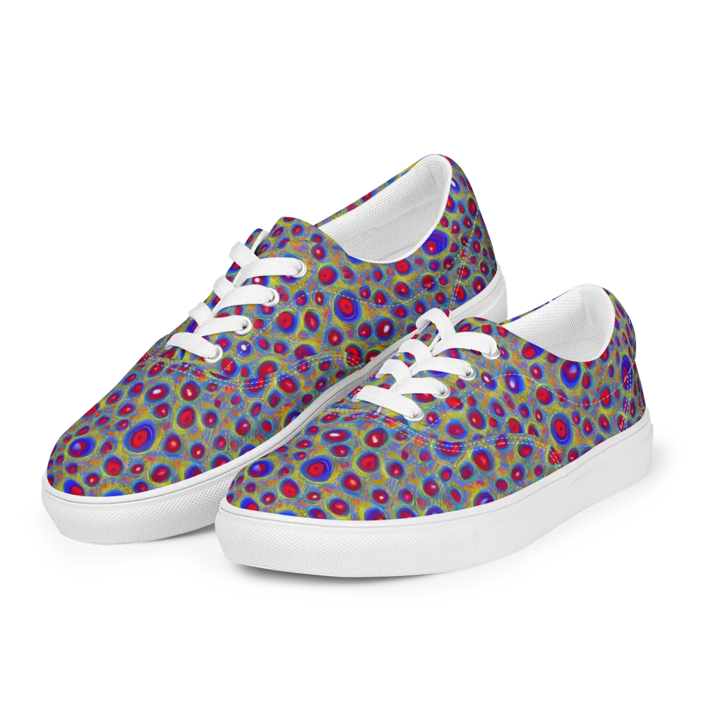 Prismatic Tide on Men's Lace-Up Canvas Shoes — Left Front