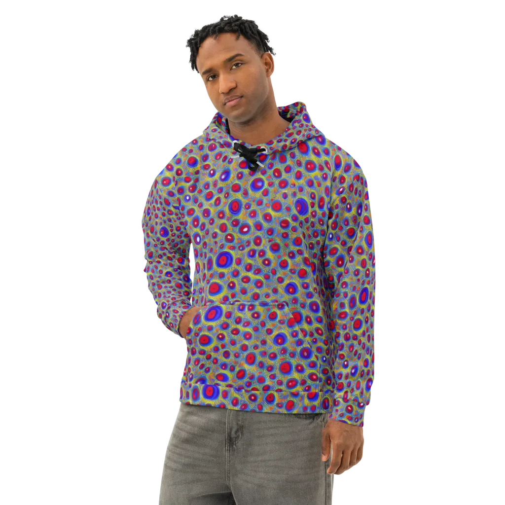 Prismatic Tide on Cotton Hoodie — Left Front