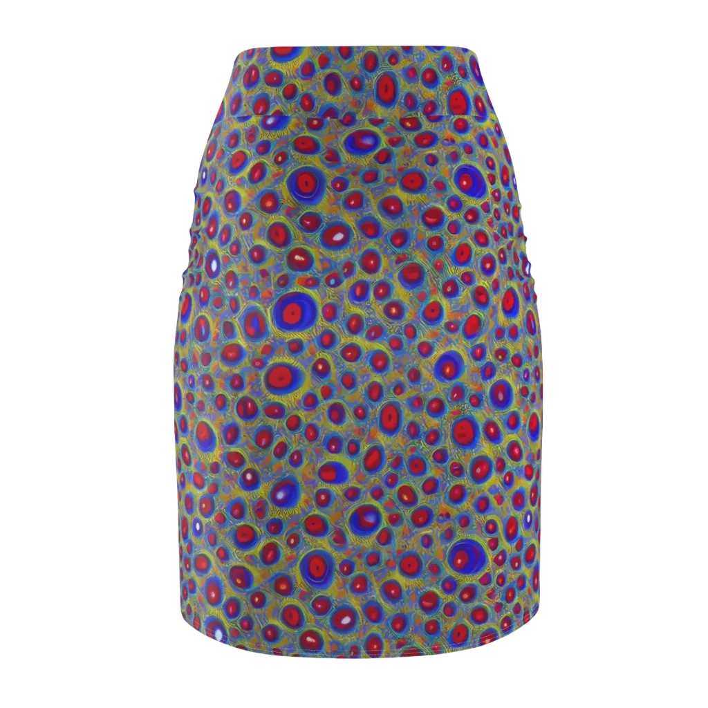 Prismatic Tide on Pencil Skirt — Back