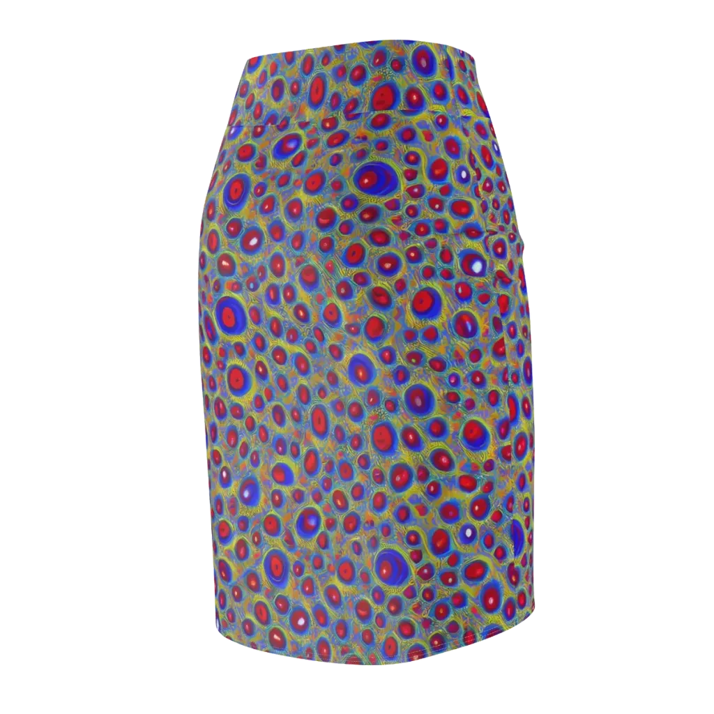 Prismatic Tide on Pencil Skirt — Back Side
