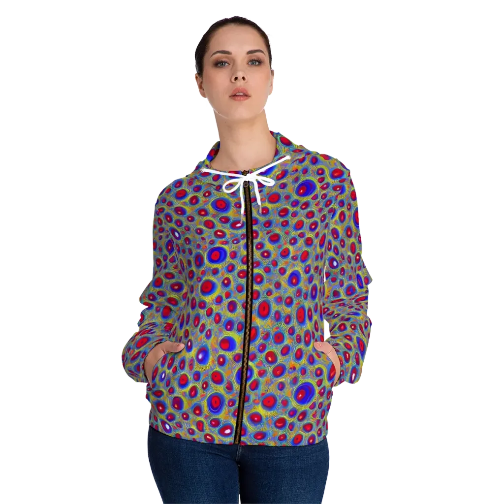 Prismatic Tide on Women's Full-Zip Hoodie — Front On Person