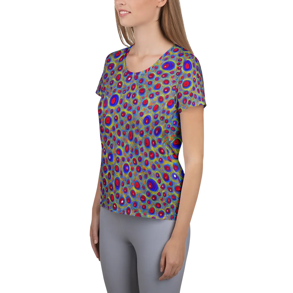 Prismatic Tide on Women's Athletic T-Shirt — Left