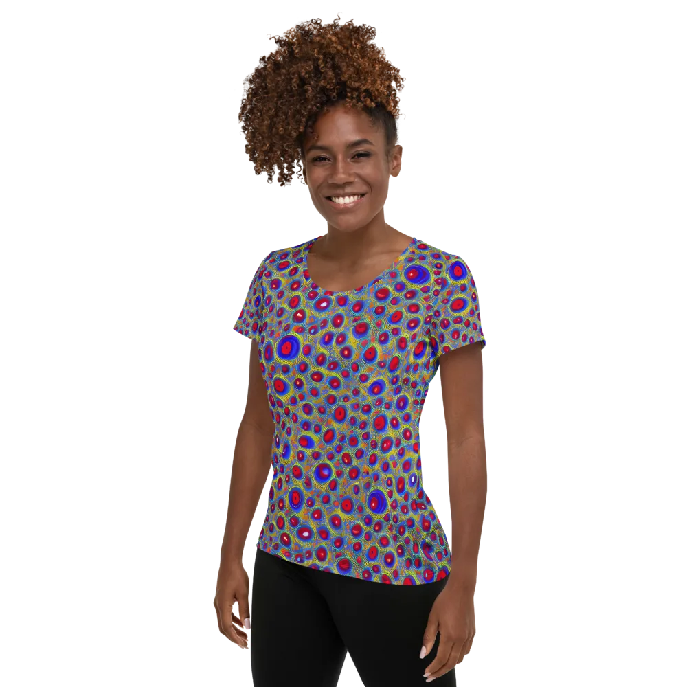 Prismatic Tide on Women's Athletic T-Shirt — Left