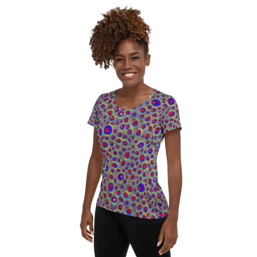 Prismatic Tide on a Women's Athletic T-Shirt