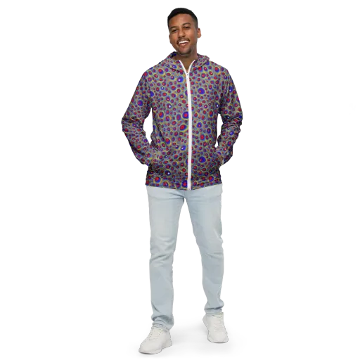 Prismatic Tide on a Men's Windbreaker