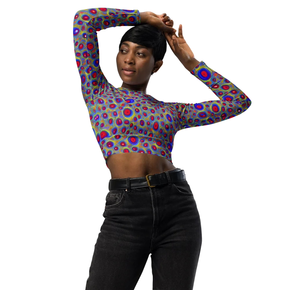 Prismatic Tide on Long Sleeve Crop Top — Front