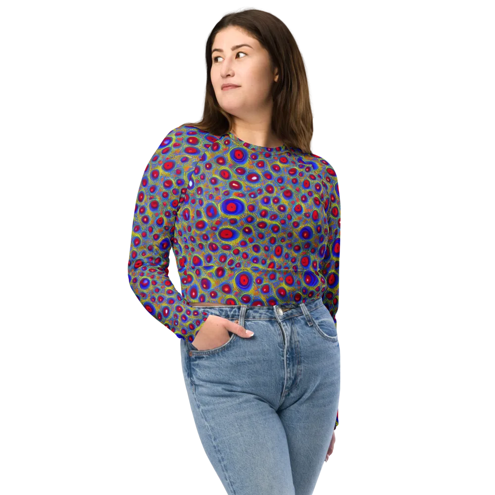 Prismatic Tide on Long Sleeve Crop Top — Front