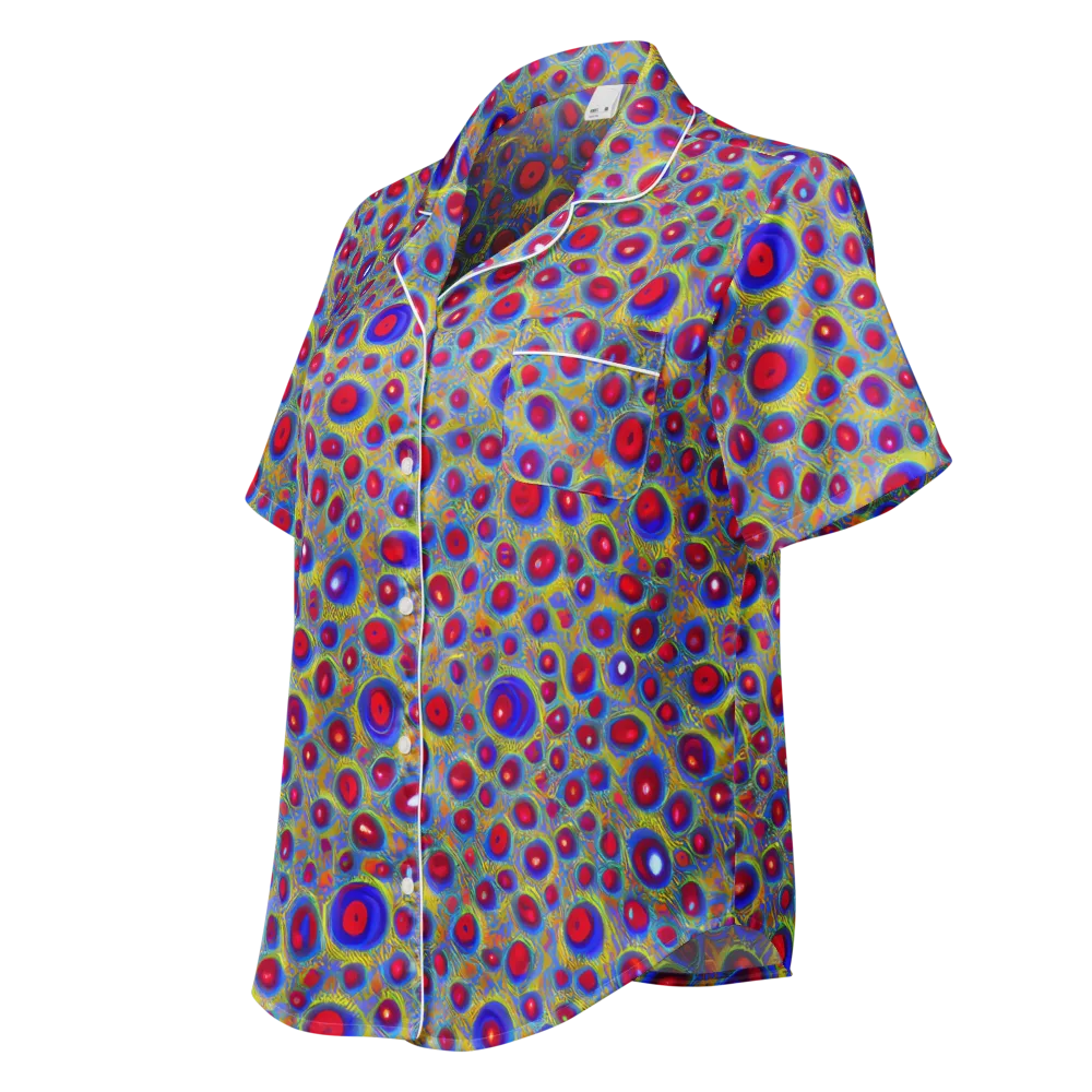 Prismatic Tide on Women's Short Sleeve Pajama Top — Left Front