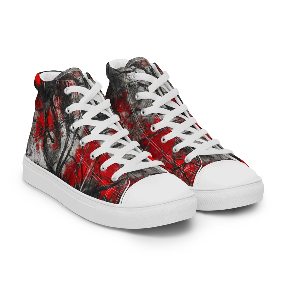 Redwood Nocturne on Men's High Top Canvas Shoes — Right Front