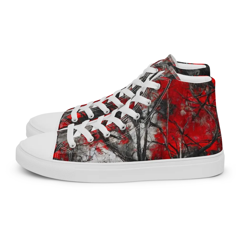 Redwood Nocturne on Men's High Top Canvas Shoes — Left