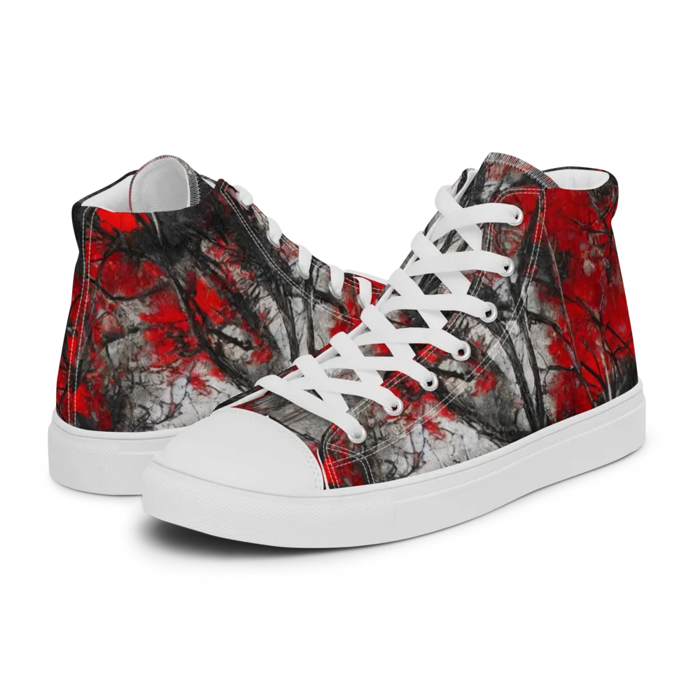 Redwood Nocturne on Men's High Top Canvas Shoes — Left