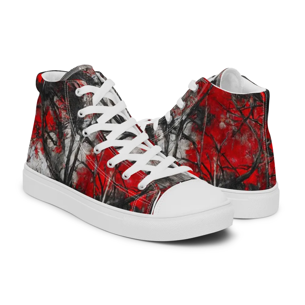 Redwood Nocturne on Men's High Top Canvas Shoes — Right
