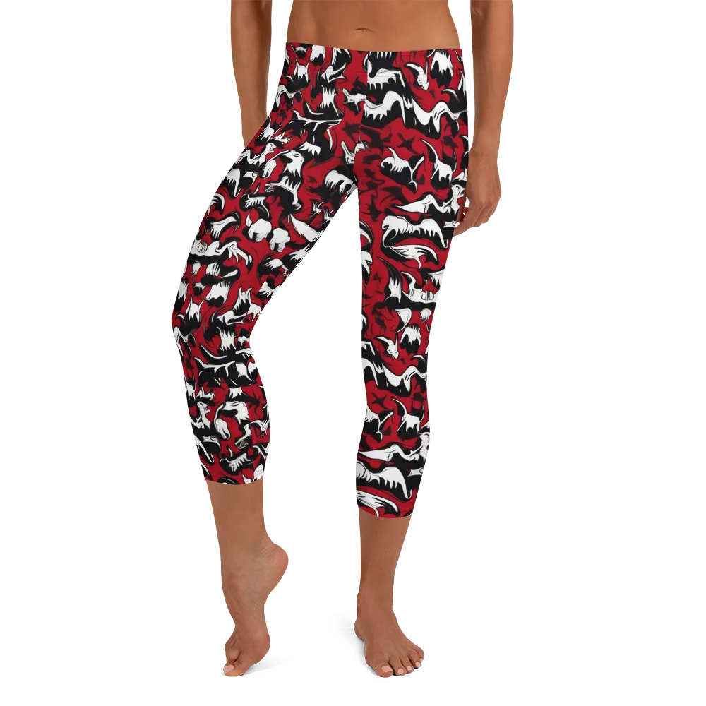 Batwing Ballet on Capri Leggings — Front