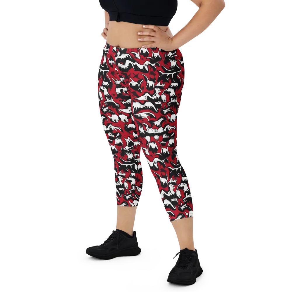 Batwing Ballet on Capri Leggings — Front