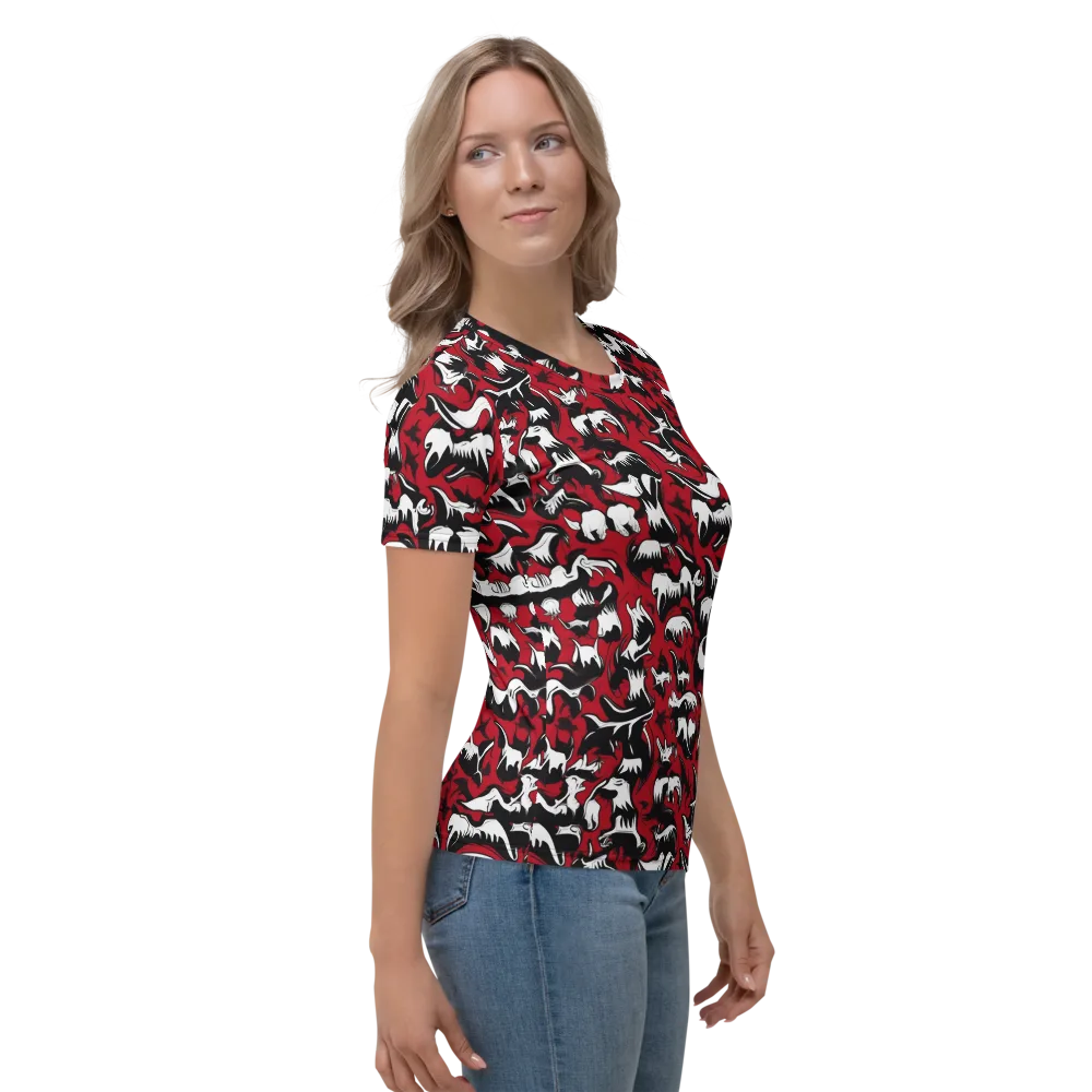 Batwing Ballet on Women's Crew Neck T-Shirt — Right
