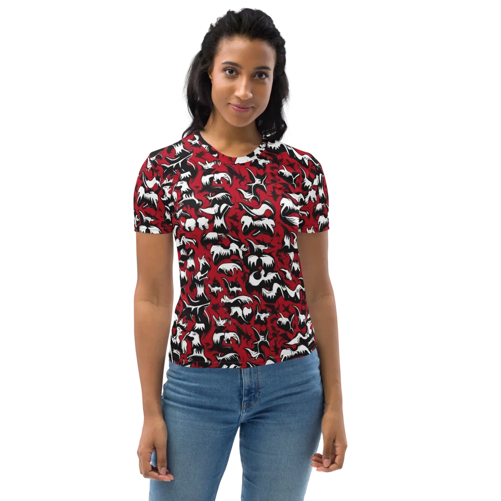 Batwing Ballet on Women's Crew Neck T-Shirt — Front