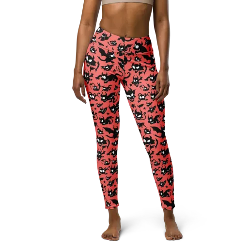 Coral Imp Parade on a Yoga Leggings
