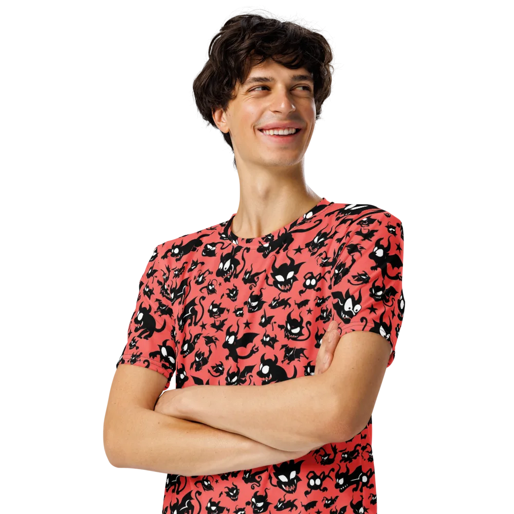 Coral Imp Parade on Men's Crew Neck T-Shirt — Left Front