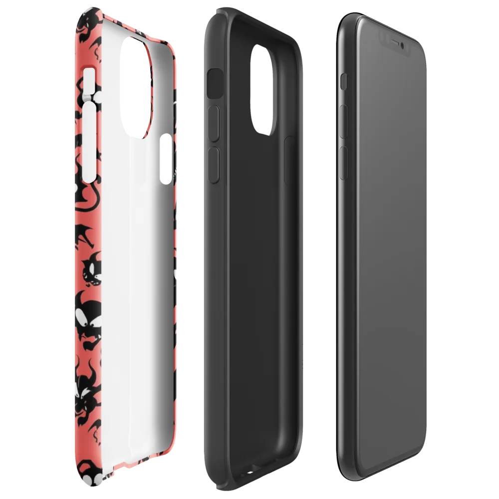 Coral Imp Parade on Tough Case for iPhone® — Right