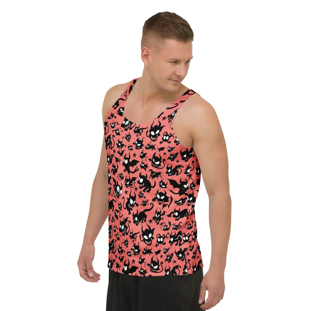 Coral Imp Parade on Men's Tank Top — Left Front
